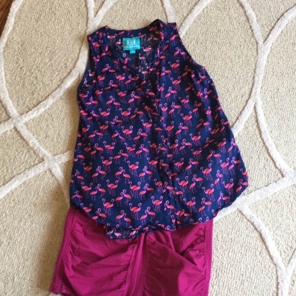 Evereve flamingo sleeveless blouse